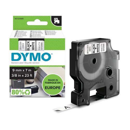 DYMO-เทปไดโม-D1-อักษร-ดําพื้นหลังใส-12ม.X7ม