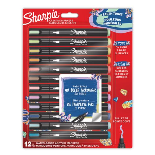 Sharpie-อะคริลิก-หัวกลม-คละสี-แพ็ค-12
