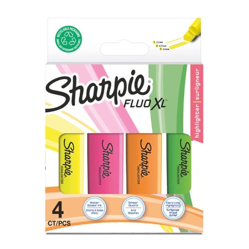 Sharpie-ไฮไลท์-ฟลูโอ-XL-คละสี-แพ็ค-4-ด้าม